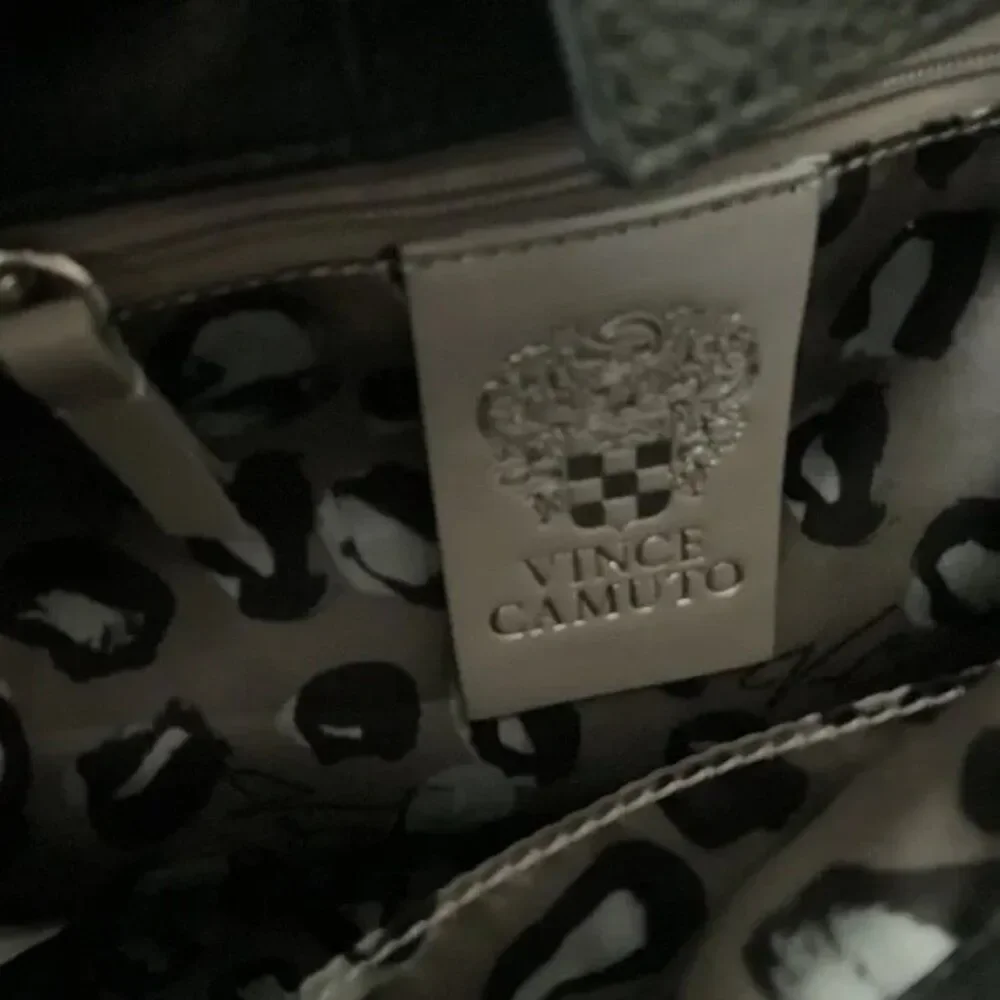 Vince Camuto Black Textured Shoulder Bag with Silver Hardware